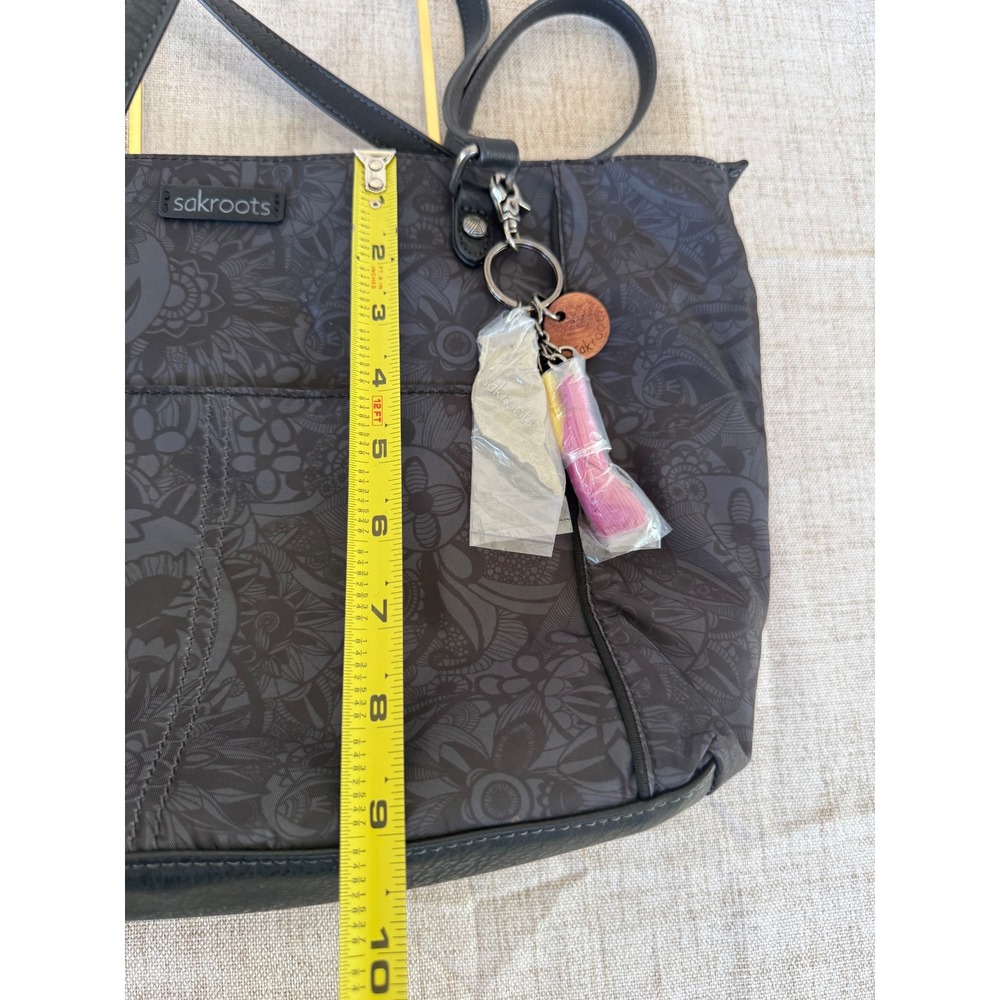 Sakroots Artist Circle Tote Bag Womens Medium Grey NWT Vegan Repreve Floral - Picture 12 of 12